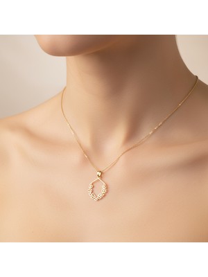 Tabitela 14 Ayar Altın Kolye Ucu Noel Çelengi GM9291 1 gr