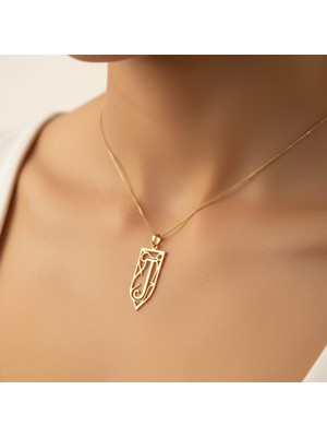 Tabitela 14 Ayar Altın Kolye Ucu Harf J   GM9717 1 gr