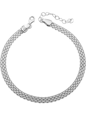 925 Ayar Gümüş Italyan Hasır Model Erkek Bileklik – Ayarlanabilir 20+2 cm