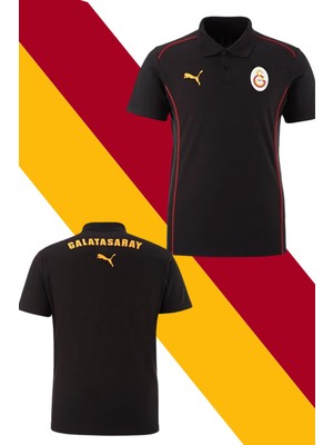 Galatasaray Orijinal Lisanslı A-Takım Polo Yaka Siyah T-Shirt