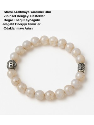 925 Ayar Gümüş Harfli Kişiye Özel Akik Bileklik