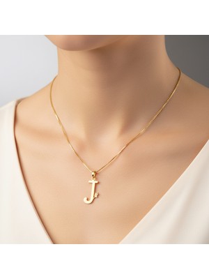 TabiTela 14 ayar altın kolye ucu Harf J   GM9720 1 gr