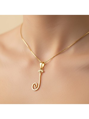 TabiTela 14 ayar altın kolye ucu Harf J   GM9709 1 gr