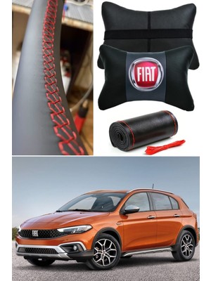 Dikmeli Direksiyon Kılıfı ve Ortopedik Boyun Yastığı Seti