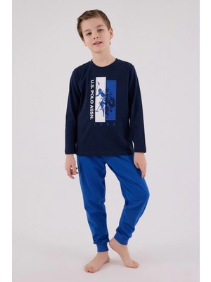 U.s. Polo Assn  Uzun Kol Pijama Takım US2206-4 Lacivert