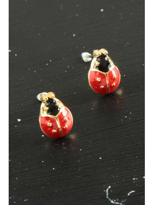 Uğur Böceği Mineli Minik Küpe