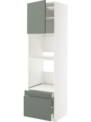 Fırın Boy Dolabı, Nıckebo Mat Gri-Yeşil, 60X60X220 cm