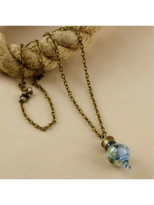 Sulu Çiçek Fanus Canlı Kolye