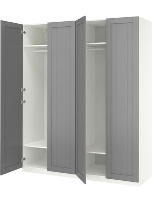 Pax Gardırop, Beyaz-Gri, 200X60X236 cm