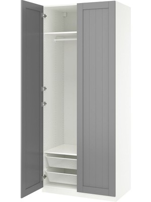 Pax Gardırop, Beyaz-Gri, 100X60X236 cm