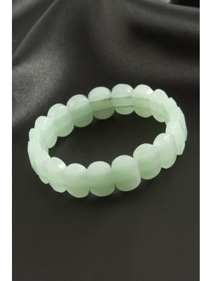 Oval Kesim Yeşim Doğaltaşlı Bileklik