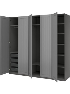 Pax Gardırop, Koyu Gri, 250X60X236 cm