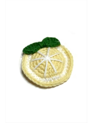 El Yapımı Limon Işlemeli Örgülü Çıtçıtlı Toka