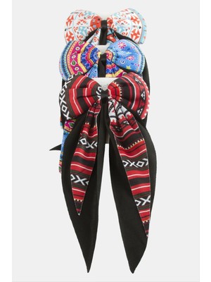 Kilim Desenli Siyah Kuyruklu Otomatik Toka 24 cm