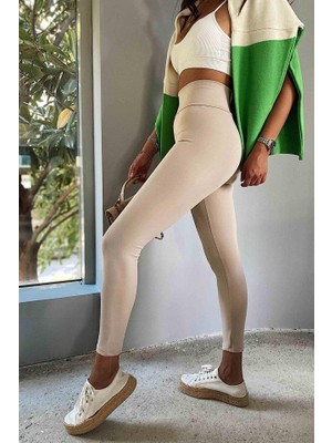 Kadın Yüksek Bel Içi Şardonlu Fırsat Ürün Toparlayıcı Tayt