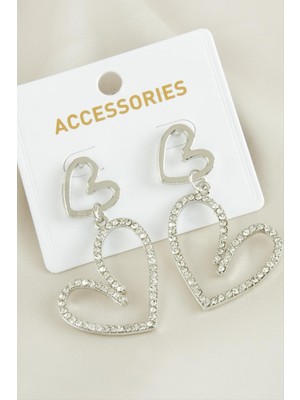 Kalp Yeni Sezon Taşlı Küpe