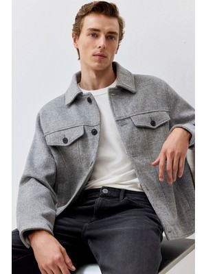 Mavi Erkek Yün Karışımlı Gri Ceket 0110600-80018