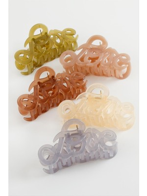 Love Yazılı Renkli Mandal Toka 8 cm