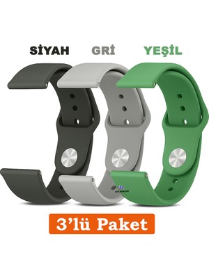 Huawei Watch 3 Gt Gt2 GT2E Gt3 Gt4 Gt5 Pro Se Elite 46MM Uyumlu 22MM 3'lü Paket Silikon Kordon Seti