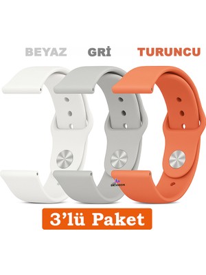Huawei Watch 3 Gt Gt2 GT2E Gt3 Gt4 Gt5 Pro Se Elite 46MM Uyumlu 22MM 3'lü Paket Silikon Kordon Seti