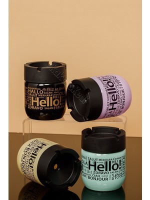 4'lü Set Hello Desenli Kokusuz Cam Küllük 425 cc  7173991