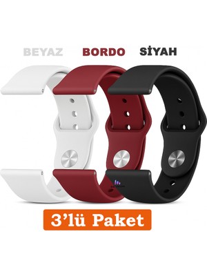 Huawei Watch 3 Gt Gt2 GT2E Gt3 Gt4 Gt5 Pro Se Elite 46MM Uyumlu 22MM 3'lü Paket Silikon Kordon Seti
