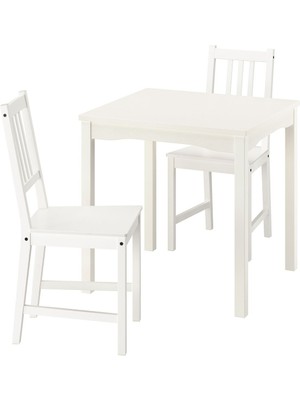 Mutfak Masası Takımı, Beyaz, 2 Sandalyeli