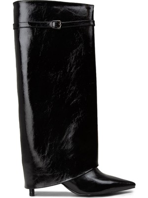 Deery Kadın Rugan Siyah Çizme - K1416ZSYHM01