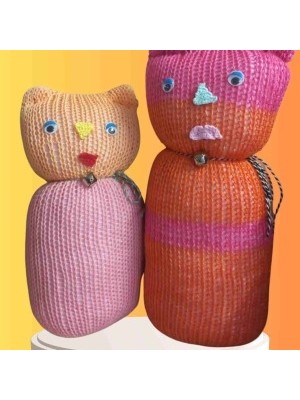 Tıkırık Örgü Yastık Uyku ve Oyun Arkadaşı Şeker&fıstık - 35 Cm-45 cm