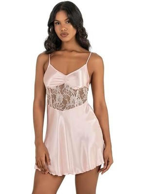 Mulvxbrf BRF02  Somon Kısa Saten Gecelik 8239 (Mulvix)