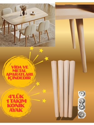 55CM-60CM-65CM 4lük Ham Konik Masa Sehpa Sandalye Ayağı