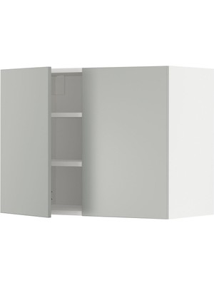 Mutfak Duvar Dolabı, Havstorp Açık Gri, 80X60 Cm, 2 Kapaklı