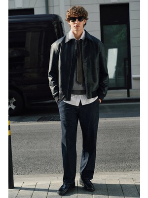 Mavi Siyah Suni Deri Ceket 0110636-71379