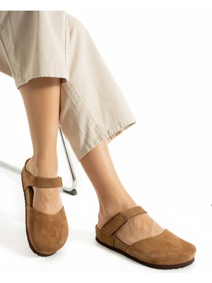 Lugano Hakiki Deri Mantar Taban Ortopedik Terlik