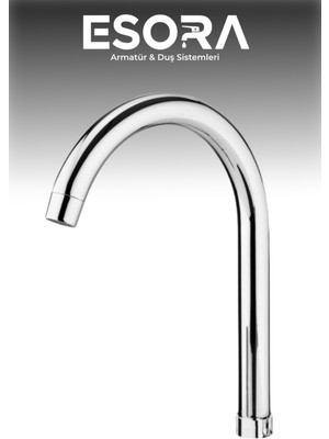 Krom Baston Eviye Mutfak Borusu (Kuğu Boyun Uzun) 25 cm