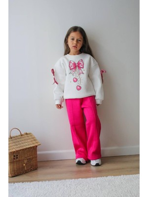 Baskılı Şardonlu Kız Çocuk Ikili Eşofman Takımı