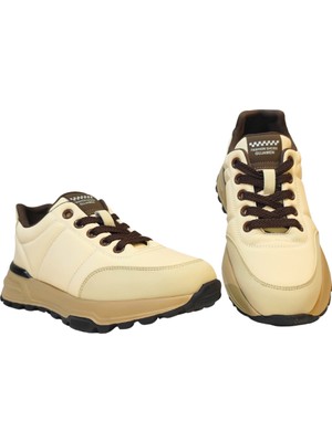 Gujaerkek Bağcık Kapamalı Kaydırmaz Taban Deri Sneakers Ayakkabı