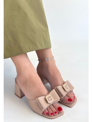 Veor Nude Cilt Topuklu Terlik