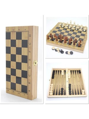 Ahşap Satranç ve Tavla Seti ALK4244