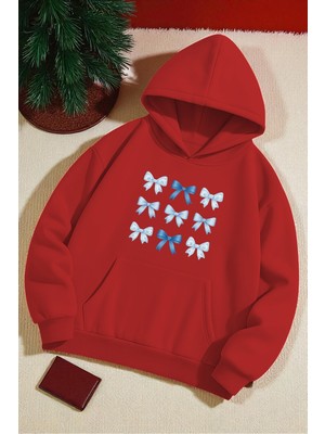 Unisex Kurdele Baskılı Tasarım Oversize Sweatshirt