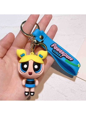 Powerpuff Girls Kızları Silikon Anahtarlık Mega Boy Çizgi Film Kahramanları Tatlı Oyuncak Şirin Aksesuar Araba Çanta Süsü Biblo Dekoratif Hediyelik Eşya