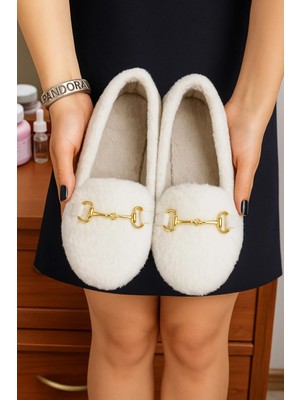 Kadın Zincirli Peluş Ev Terliği Ev Babeti Ev Ayakkabısı Bohça Çeyiz