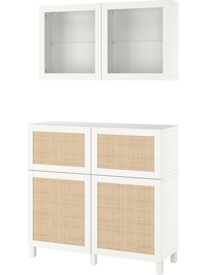 Dolap Kombinasyonu, Beyaz-Kahverengi, 120X42X213 Cm, Studsvıken, Stubbarp