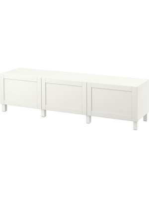 Dolap Kombinasyonu, Beyaz, 180X40X48 Cm, Hanvıken, Fren Raylı