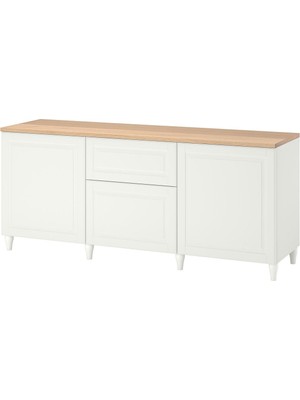 Dolap Kombinasyonu, Beyaz, 180X42X76 Cm, Smevıken, Fren Raylı