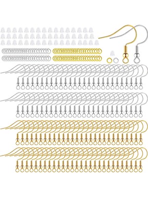 Heraldis 500 Parça Küpe Kancası Takı Seti, 2 Renk Metal Halka ve Pistonuhalka ile Kolay Takı Tasarımı
