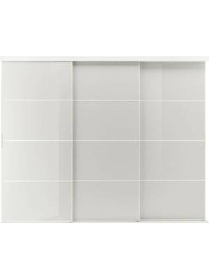 Gömme Dolap Için Sürgü Kapak, Beyaz-Parlak Cila Açık Gri, 301X240 cm