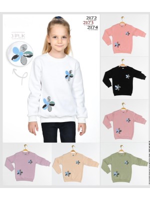 Lasgaris Jeans Kız Çocuk Nakış Desenli Sweatshirt 3 Iplik