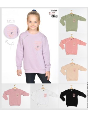 Lasgaris Jeans Kız Çocuk Nakış Desenli Sweatshirt 3 Iplik