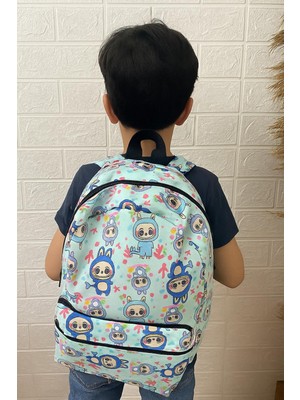 Labubu Desenli Collage Y2K Okul Sırt Çantası